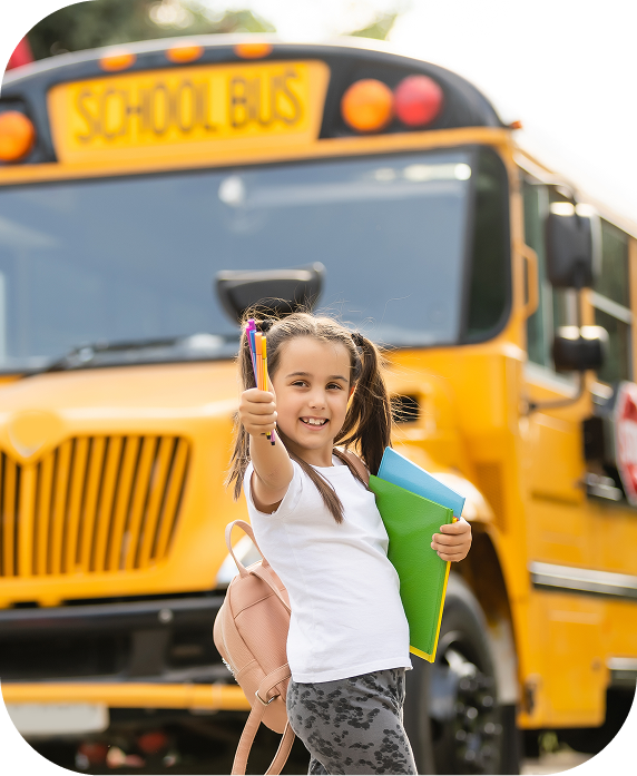 School bus tracking illustration